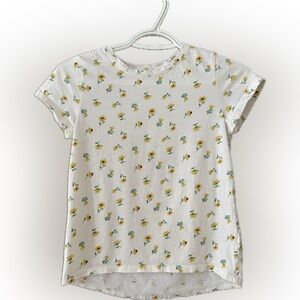 Old Navy white Tee with Yellow Floral Print